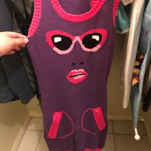 Face sweater dress